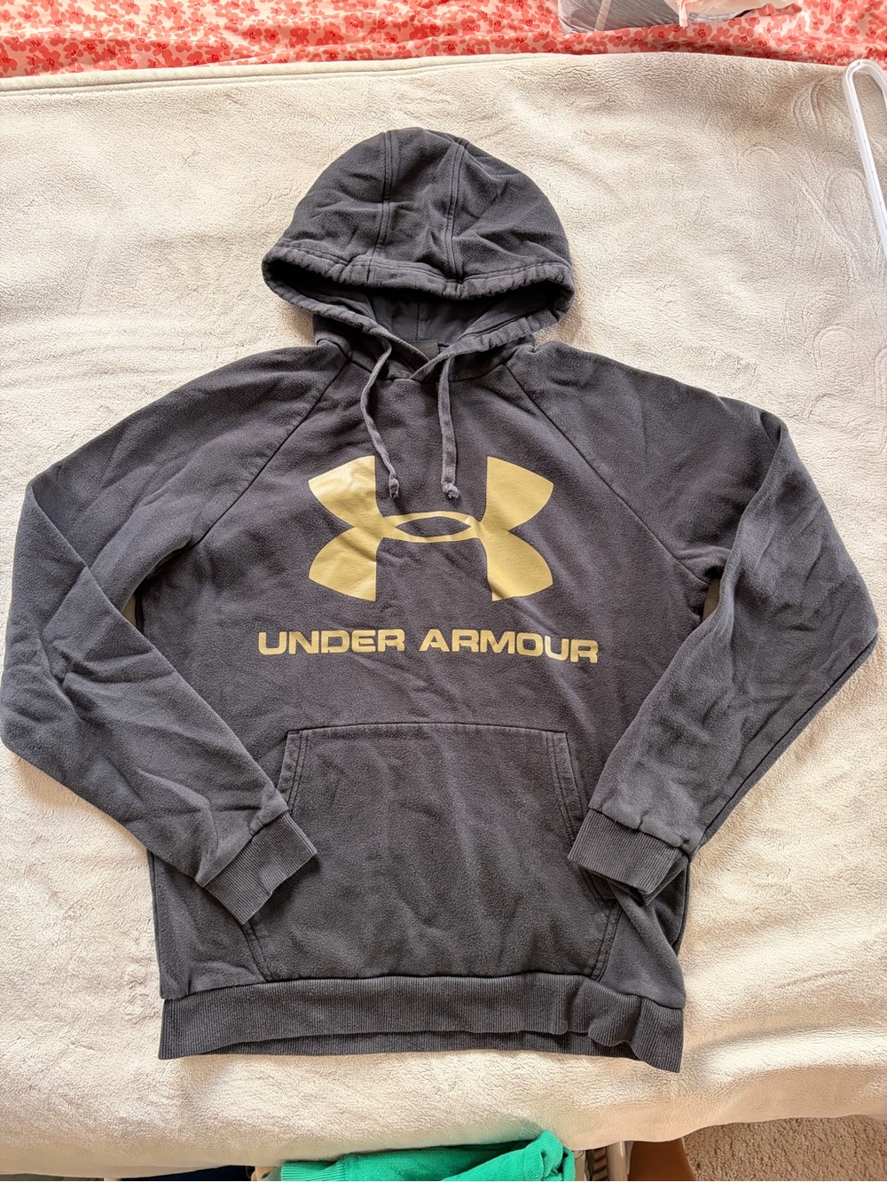 Under Armour Men’s Black Hoodie with Army Green Logo